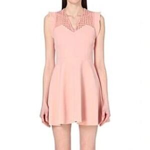 Sandro Paris Rebell Flutter Sleeve Fit & Flare Mini Dress Pink Women's 1 Small S